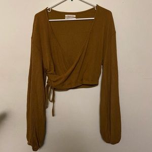 URBAN OUTFITTERS LONG SLEEVE WRAP BLOUSE
